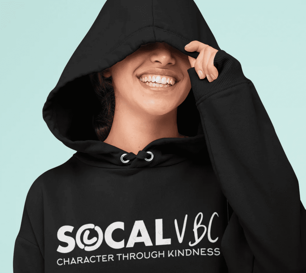 Girl wearing SoCal Volleyball Roster Apparel Sweatshirt